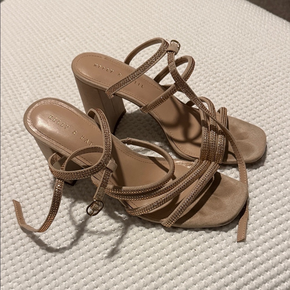 Kelly & Katie Beige Strappy Heels